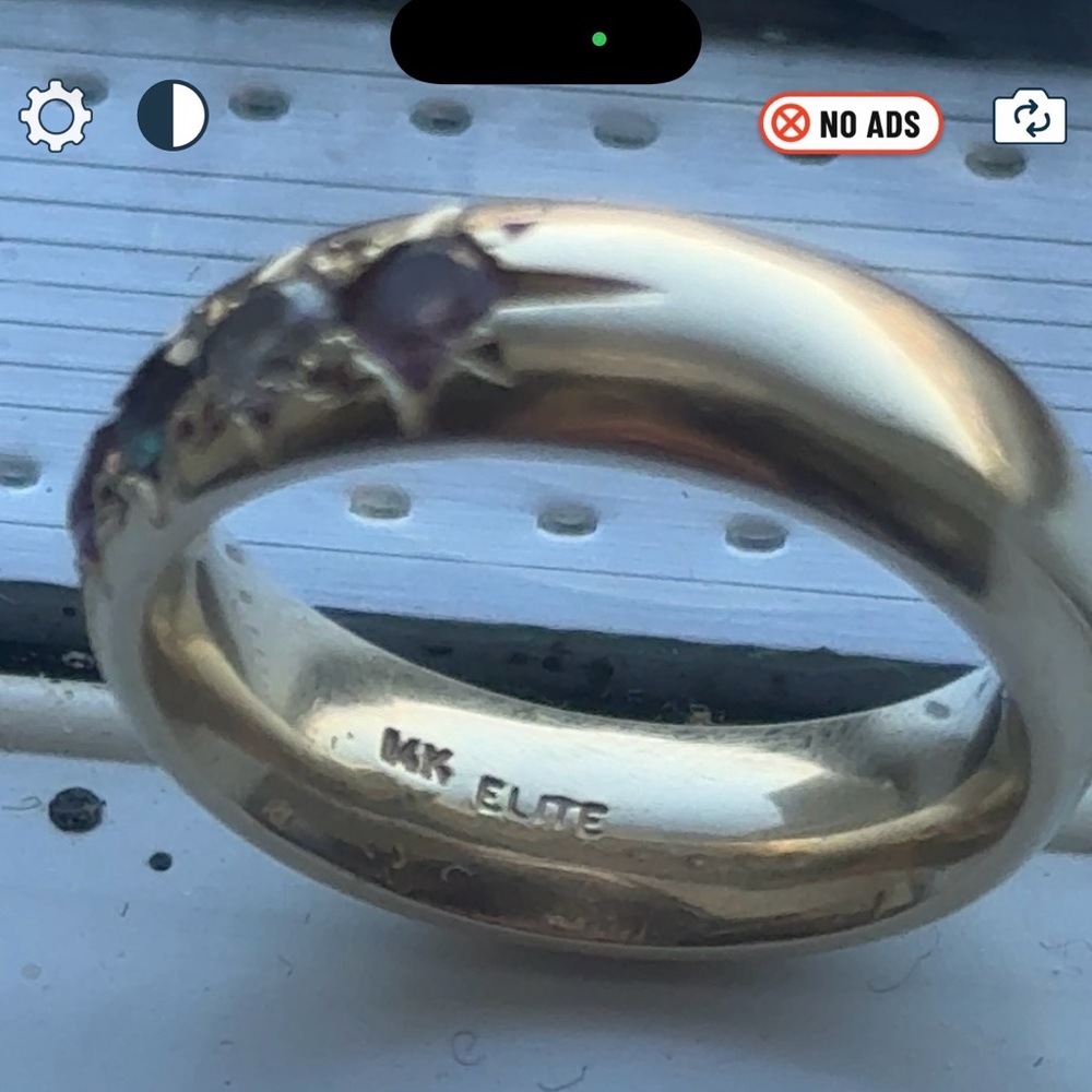 14k Gold Ring with Multicolor Stones Size 5 - Picture 5 of 8